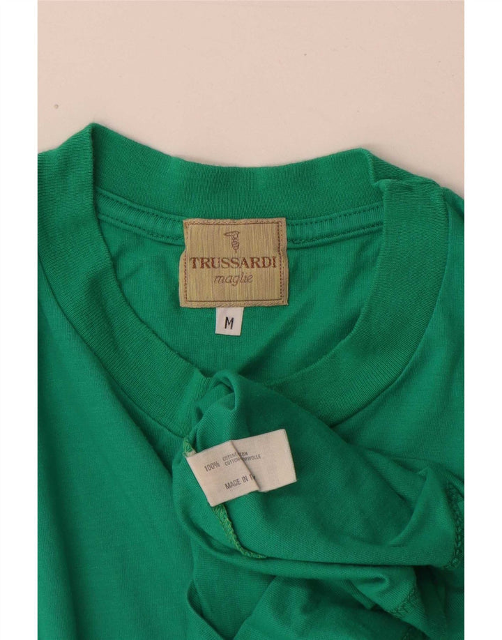 Ανδρικό γραφικό T-Shirt Trussardi Top Μεσαίο πράσινο βαμβακερό