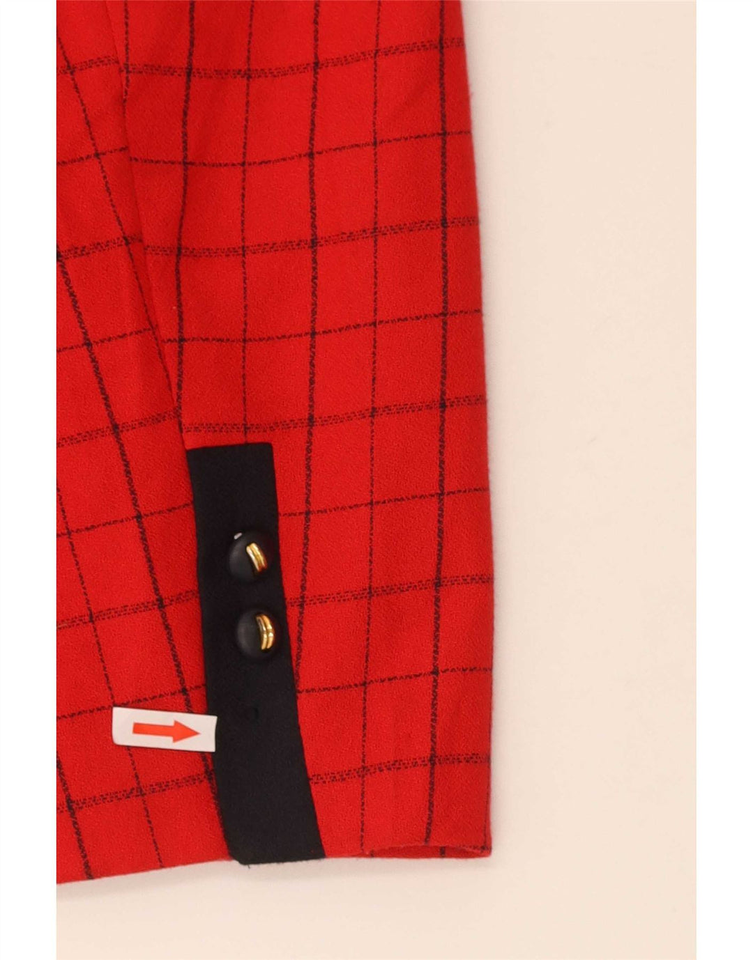 Vintage γυναικείο σακάκι 4 κουμπιών US 12 Large Red Check Polyester
