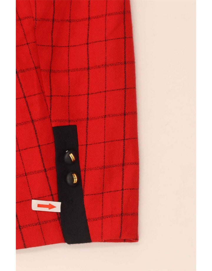 Vintage γυναικείο σακάκι 4 κουμπιών US 12 Large Red Check Polyester