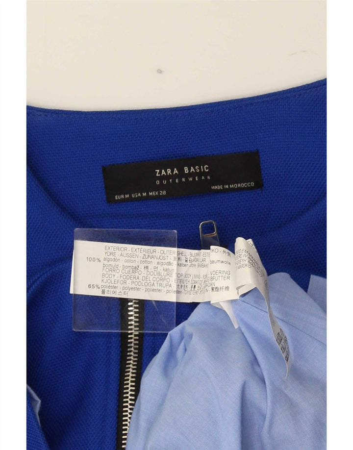 Zara Γυναικείο Πανωφόρι UK 14 Medium Blue Cotton