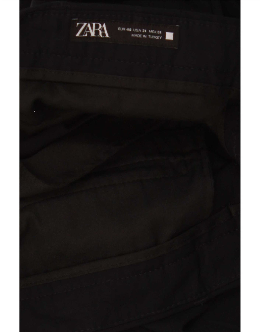Zara Ανδρικό Slim Chino Παντελόνι EU 40 Medium W31 L29 Μαύρο