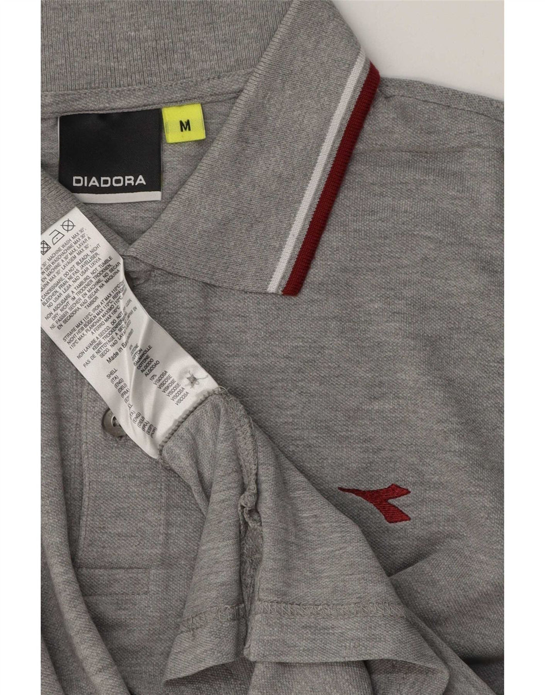 Ανδρικό πουκάμισο Polo Diadora με κανονική εφαρμογή, μεσαίο γκρι βαμβακερό