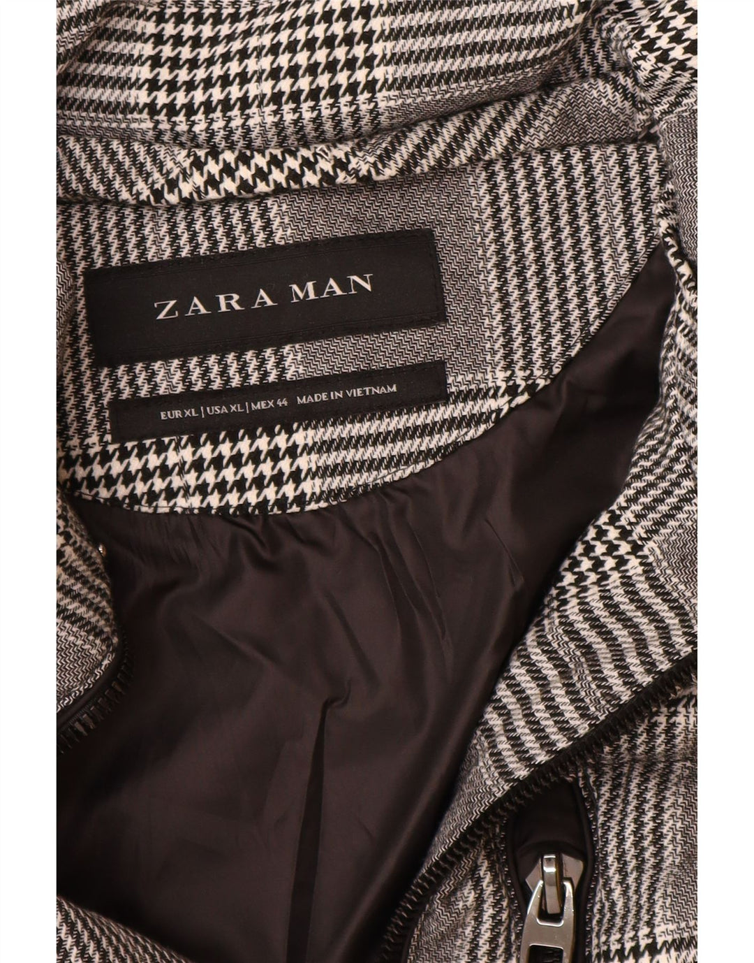 Zara Ανδρικό padded Gilet UK 42 XL Grey Check Polyester