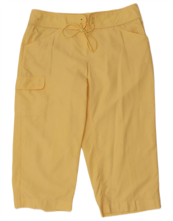Izod Γυναικείο παντελόνι Capri Cargo US 12 μεγάλο W34 L22 κίτρινο πολυεστέρα