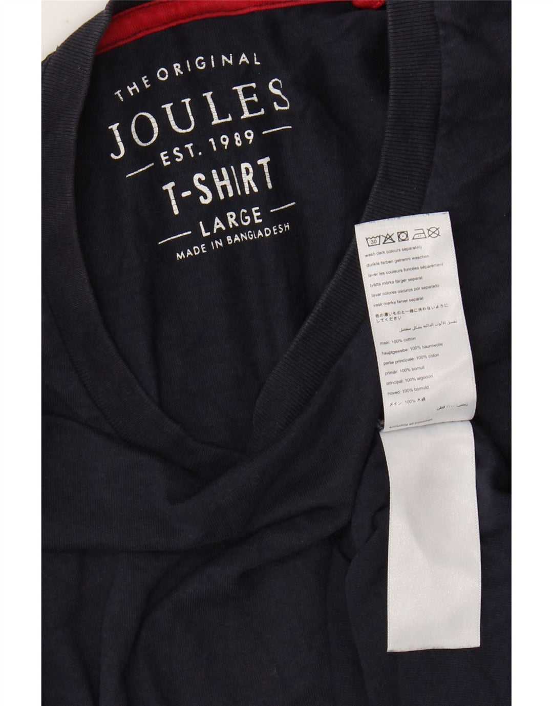 JOULES Ανδρικό T-Shirt Top Large Navy Blue από βαμβάκι