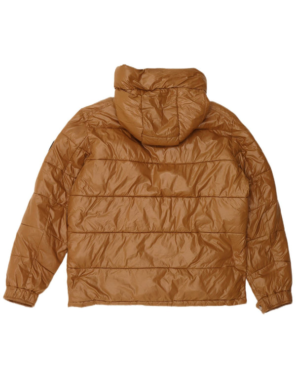 Michael Kors Ανδρικό μπουφάν με κουκούλα UK 40 Large Brown Πολυεστέρας