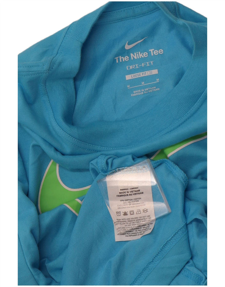 Γυναικείο γραφικό μπλουζάκι NIKE 14 μεσαίο μπλε βαμβάκι