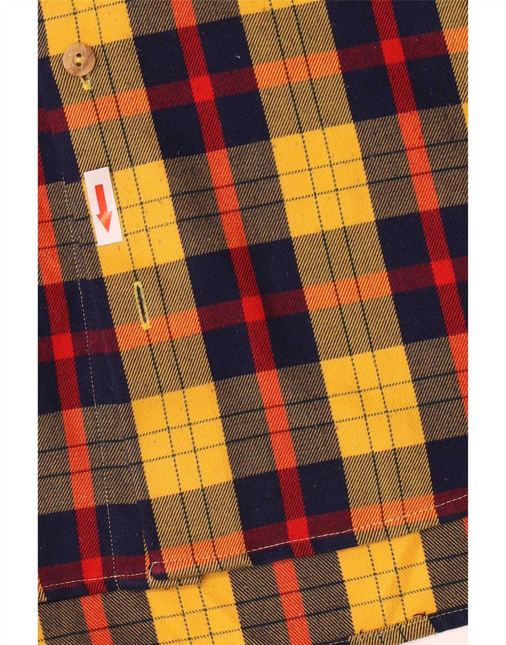 Vintage Ανδρικό Πουκάμισο Sie 40 Medium Yellow Plaid Polyester
