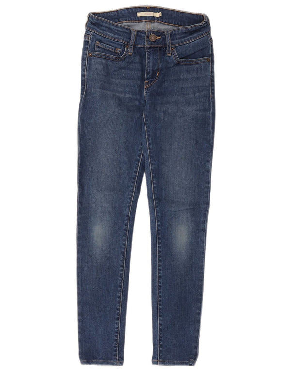 Levi's Womens 711 Skinny Jeans W25 L26 Blue Polyester