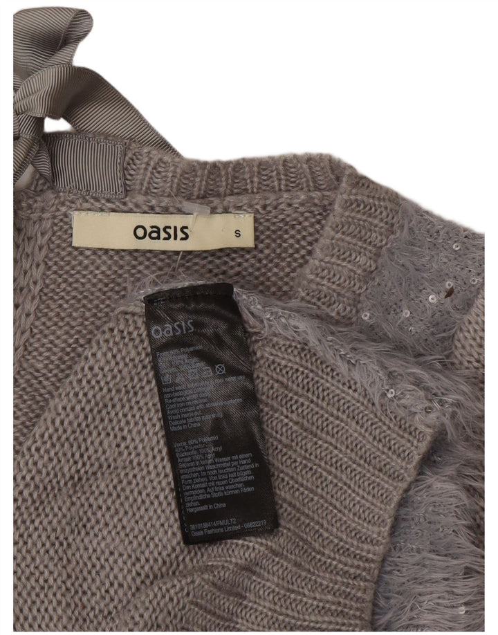 Γυναικείο πουλόβερ Oasis Boat Neck Jumper UK 10 Small Grey Polyamide