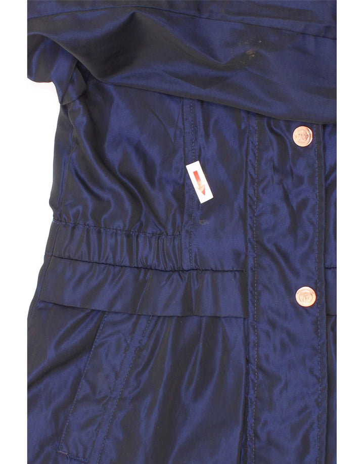Ted Baker Girls Hooded Raincoat 7-8 Years Navy Blue