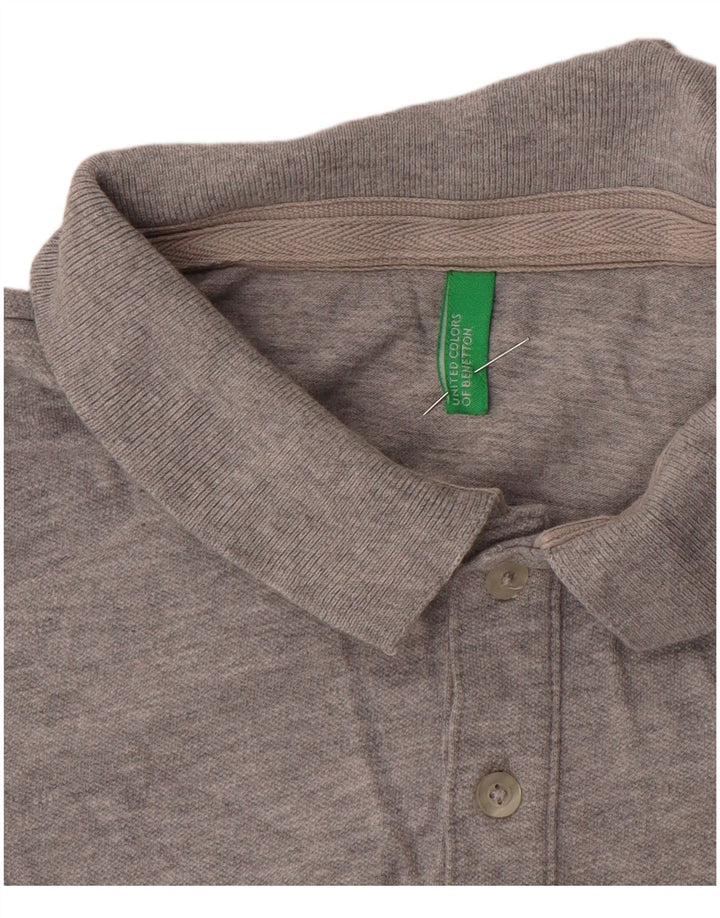 Ανδρικό μπλουζάκι πόλο Benetton UK 14 Medium Grey
