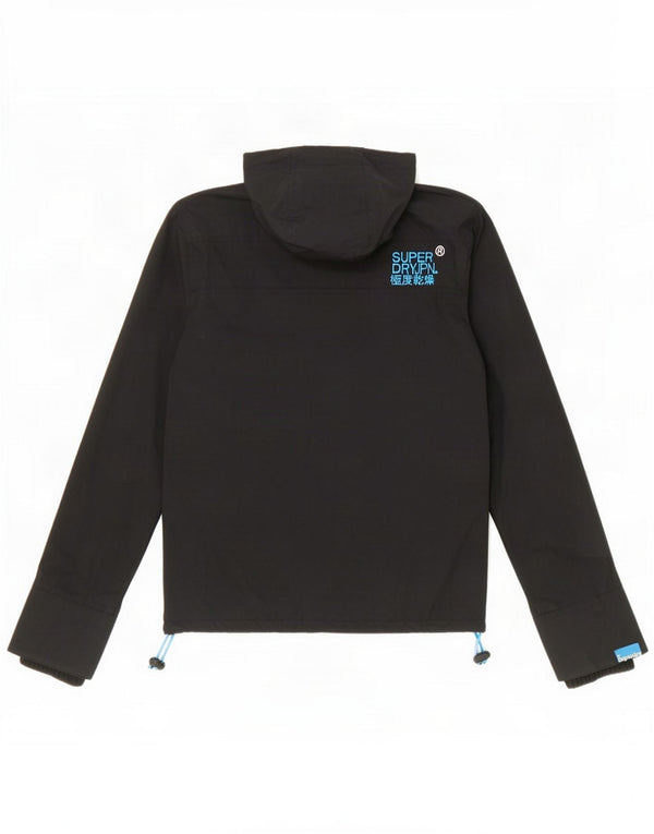Superdry Womens Windcheater Graphic Windbreaker Jacket UK 6 XS Black