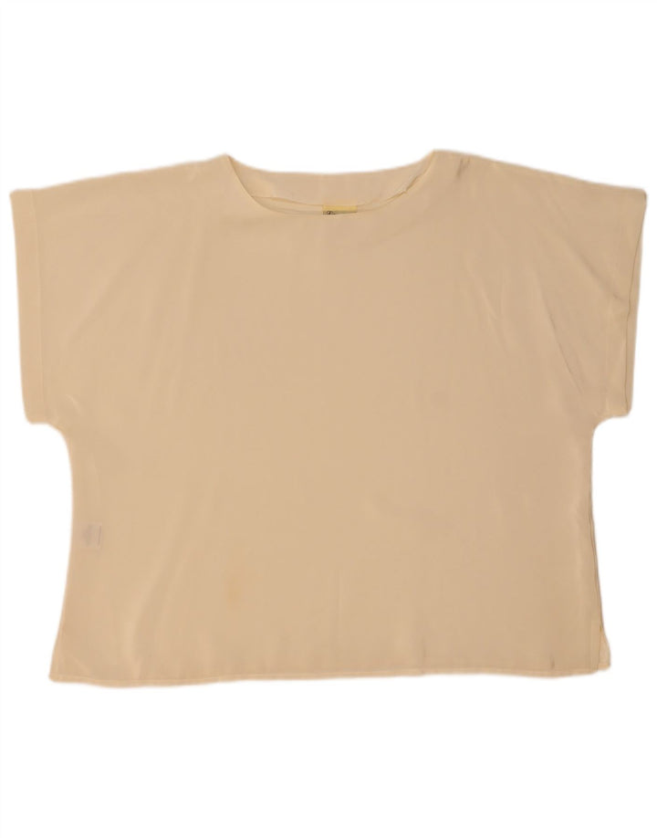 Vintage Γυναικείο T-Shirt Top UK 22 2XL Off White Polyester
