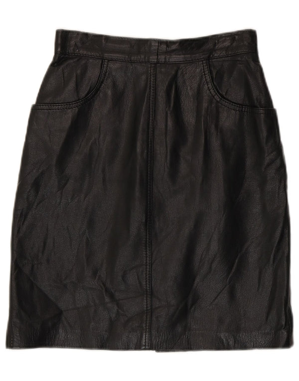 Vintage Γυναικεία Ψηλόμεση Δερμάτινη Φούστα IT 42 Medium W24 Μαύρη