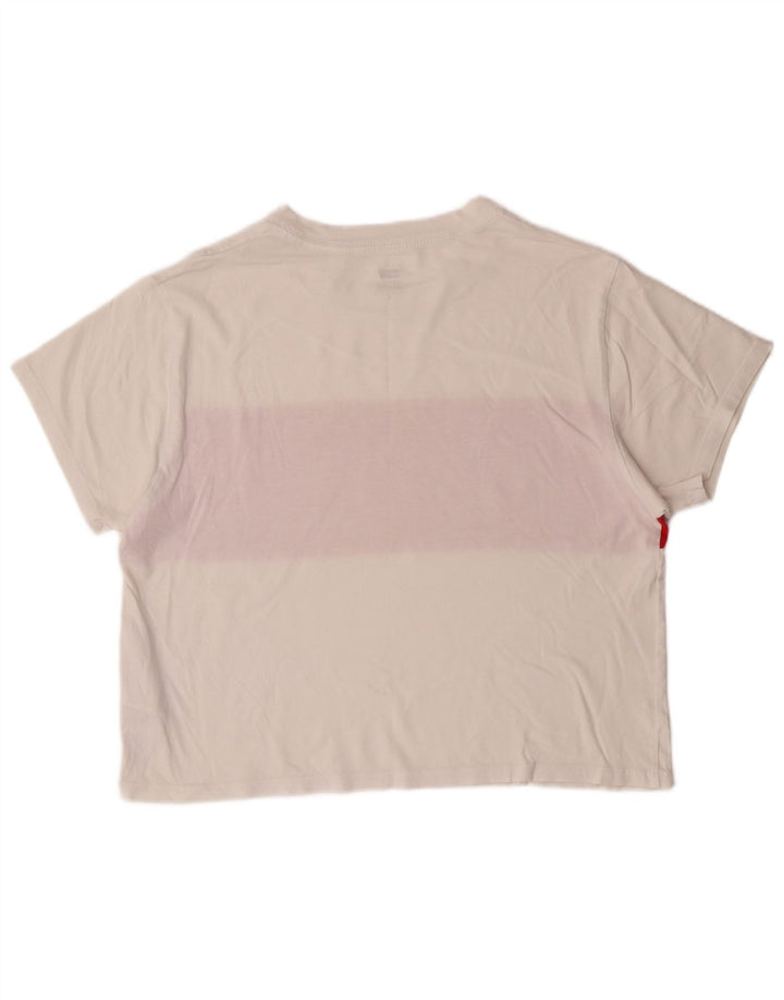 Γυναικείο γραφικό μπλουζάκι Levi's Crop Top UK 14 Medium White Colourblock