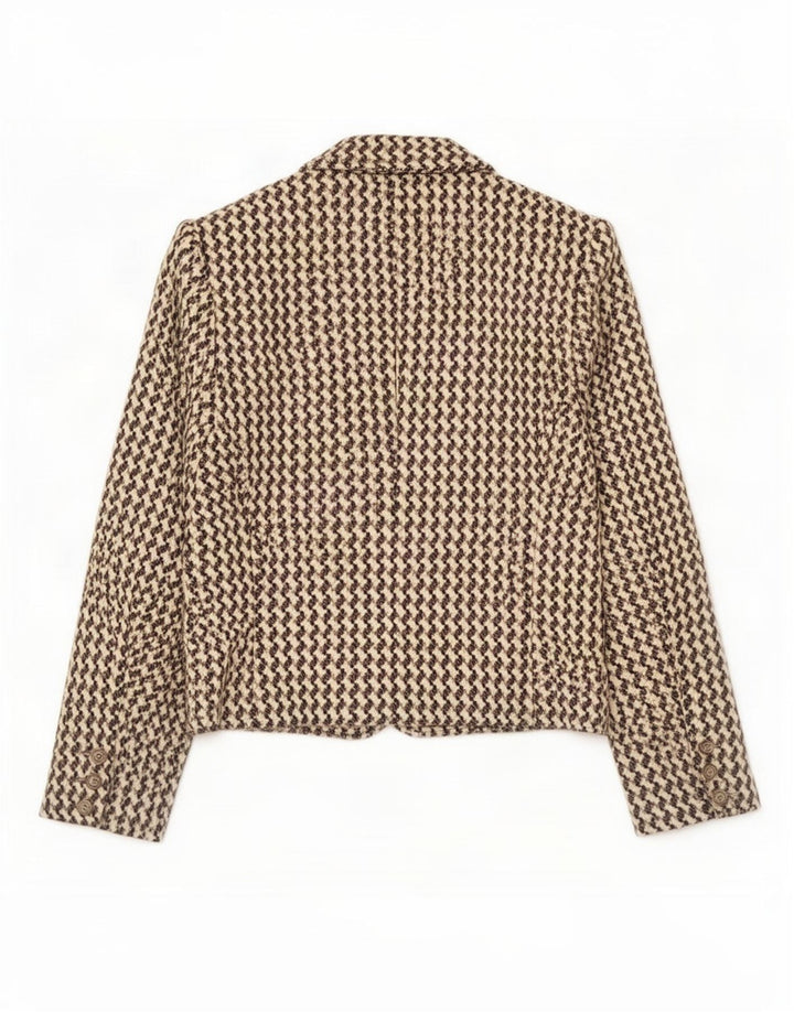 Poi By Krizia Γυναικείο σακάκι σακάκι Crop IT 40 Small Beige Houndstooth