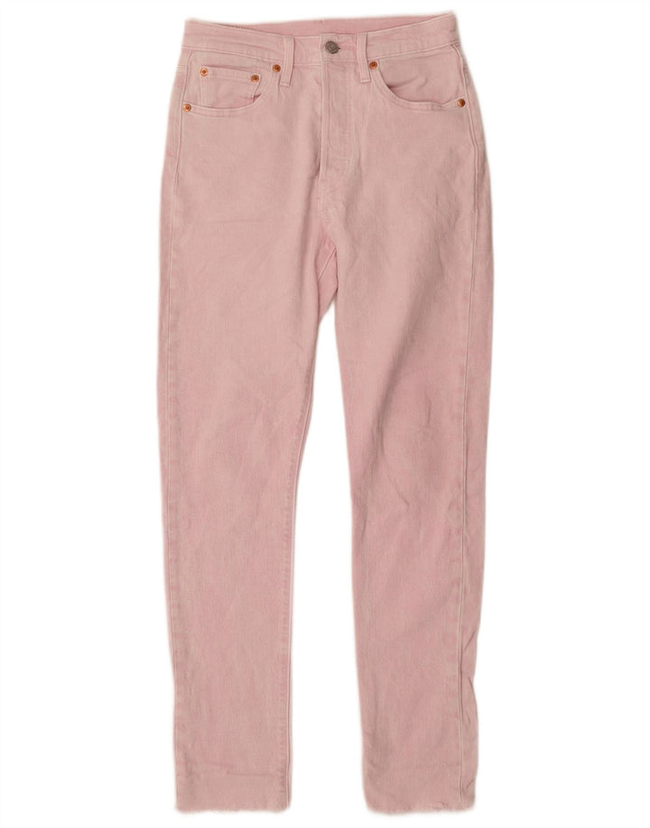 Levi's Womens 501 Straight Jeans W25 L30 Pink Cotton