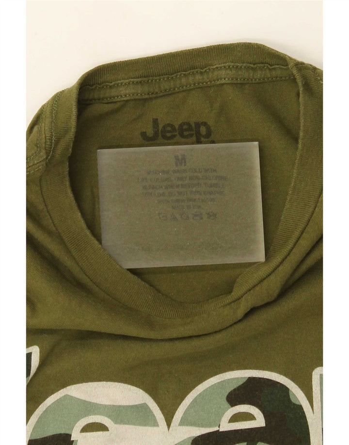 Ανδρικό κανονικό γραφικό μπλουζάκι Jeep, μεσαίο πράσινο βαμβακερό