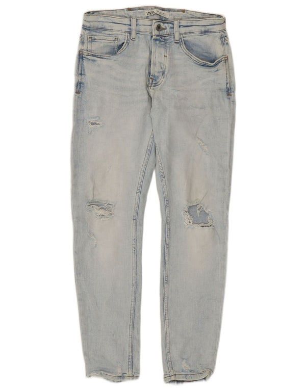 Zara Mens Distressed Slim Jeans EU 40 Medium W31 L29 Blue