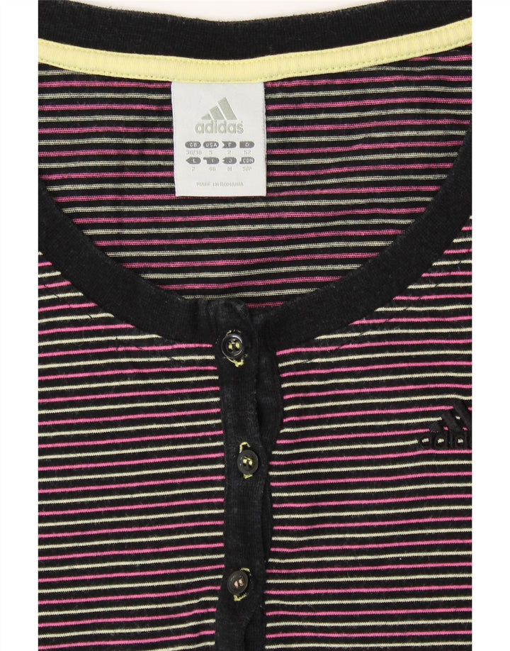 ADIDAS Γυναικείο T-Shirt Top UK 8/10 Μικρό πολύχρωμο βαμβακερό ριγέ
