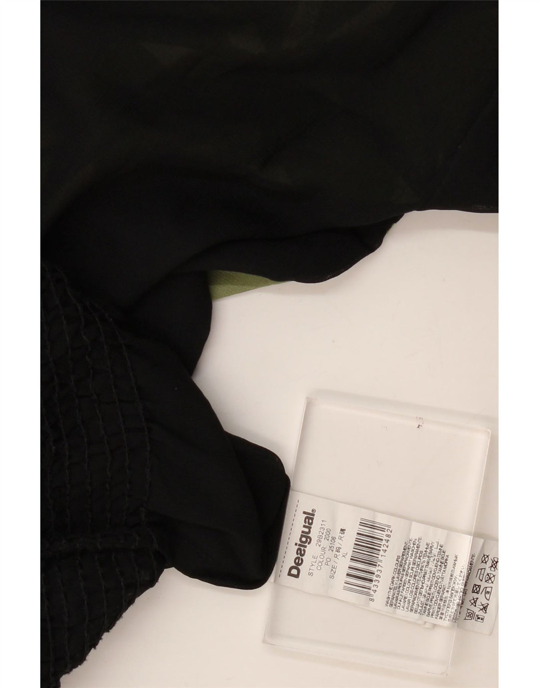 DESIGUAL Γυναικεία μακρυμάνικη μπλούζα τοπ UK 18 XL Μαύρο γεωμετρικό πολυεστέρα