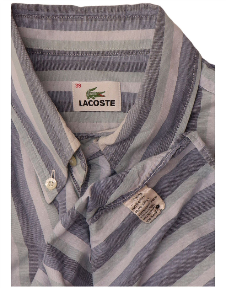 Ανδρικό πουκάμισο Lacoste νούμερο 39 Βαμβακερό μεσαίο μπλε ριγέ