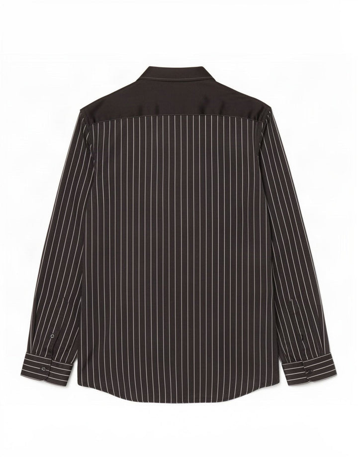 Zara Ανδρικό πουκάμισο Regular Fit Μικρό μαύρο ριγέ βισκόζη
