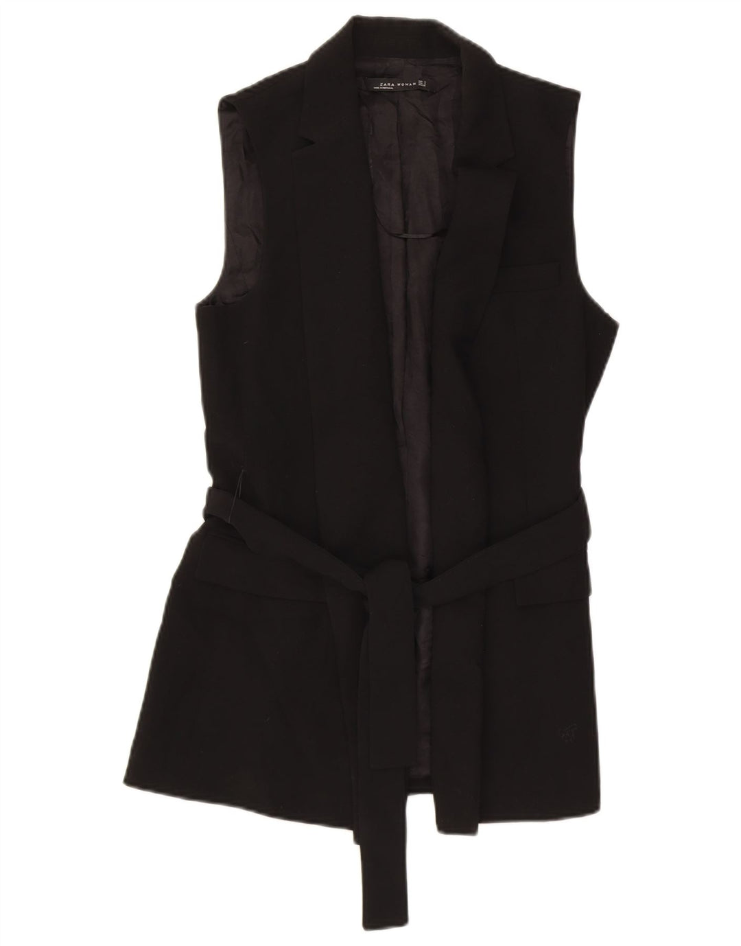 Zara Γυναικείο Γιλέκο Longline UK 8 Small Black Polyester