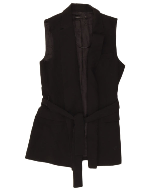 Zara Γυναικείο Γιλέκο Longline UK 8 Small Black Polyester