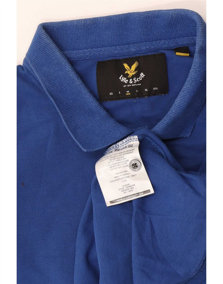 Ανδρικό πουκάμισο πόλο Lyle & Scott, μεσαίο μπλε βαμβακερό