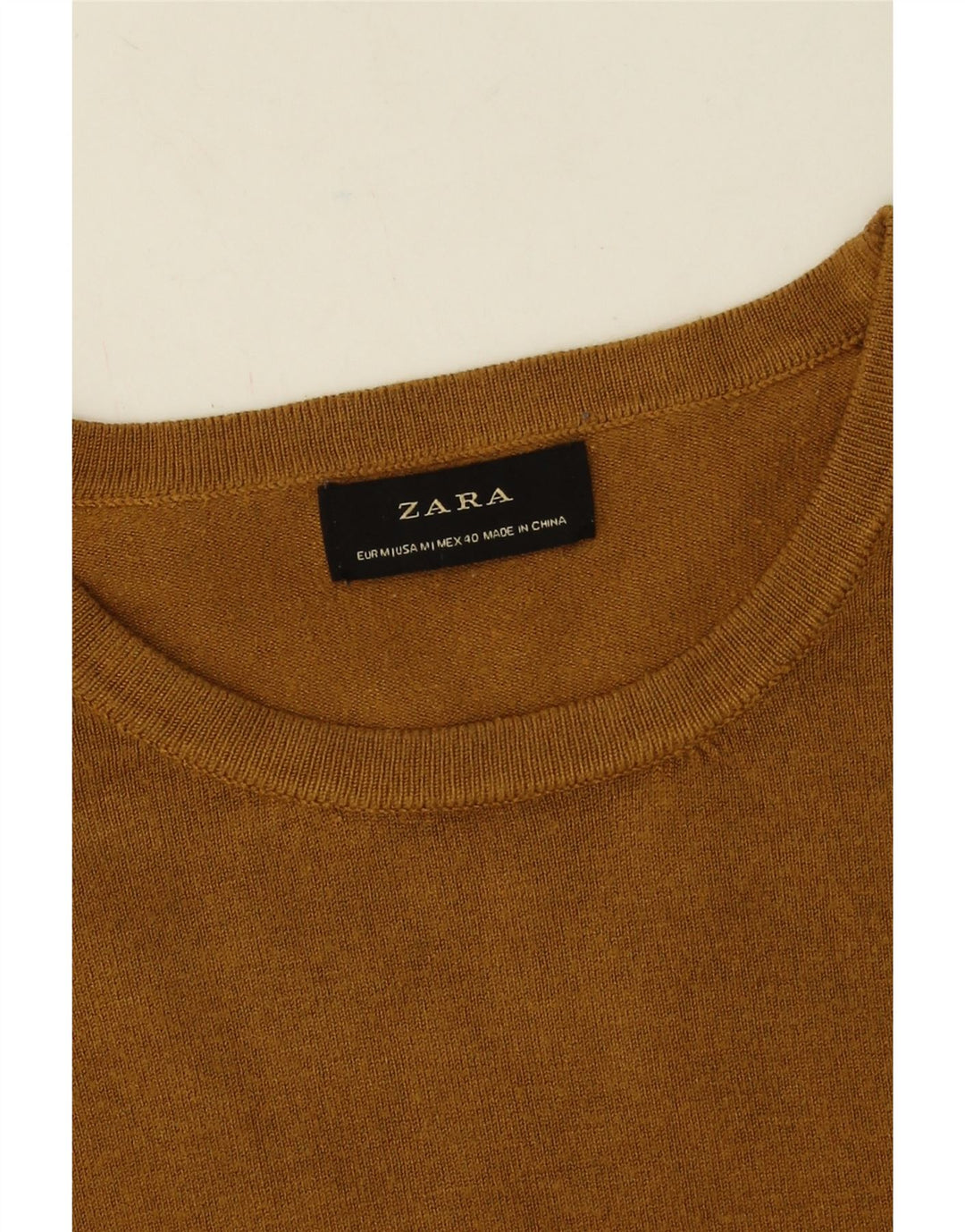 Ανδρικό πουλόβερ Zara Crew Neck Jumper Μεσαία κίτρινη βισκόζη