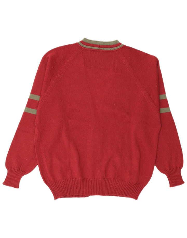 Ανδρικό πουλόβερ ζακέτα IL GRANCHIO Μεσαίο μπορντό μαλλί