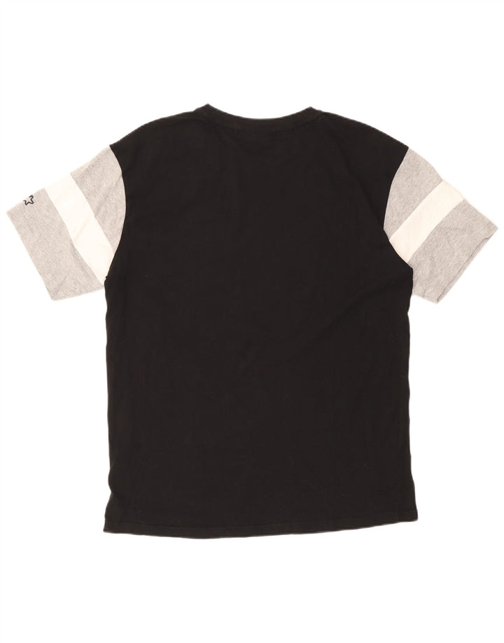 STARTER Ανδρικό γραφικό T-Shirt Top Small Black Colourblock Βαμβακερό