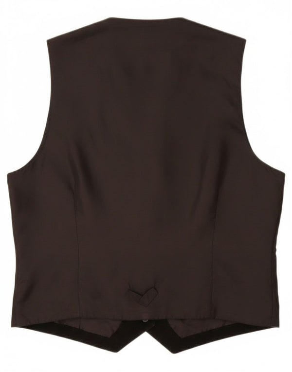 Vintage Ανδρικό Suede Γιλέκο UK 40 Medium μαύρο δέρμα