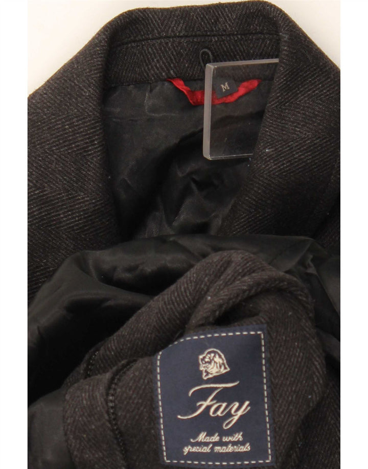 Ανδρικό πανωφόρι Fay UK 38 Medium Grey Ψαροκόκκαλο