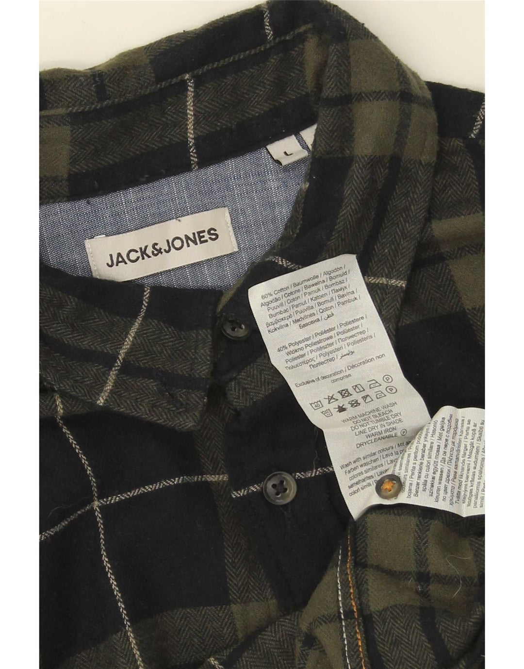 Jack & Jones Ανδρικό φανελένιο πουκάμισο μεγάλο πράσινο βαμβακερό
