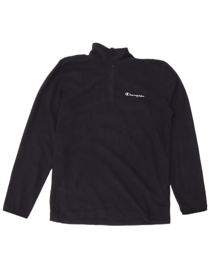 Champion Ανδρικό φερμουάρ Fleece Jumper Μεγάλο Navy Blue Polyester
