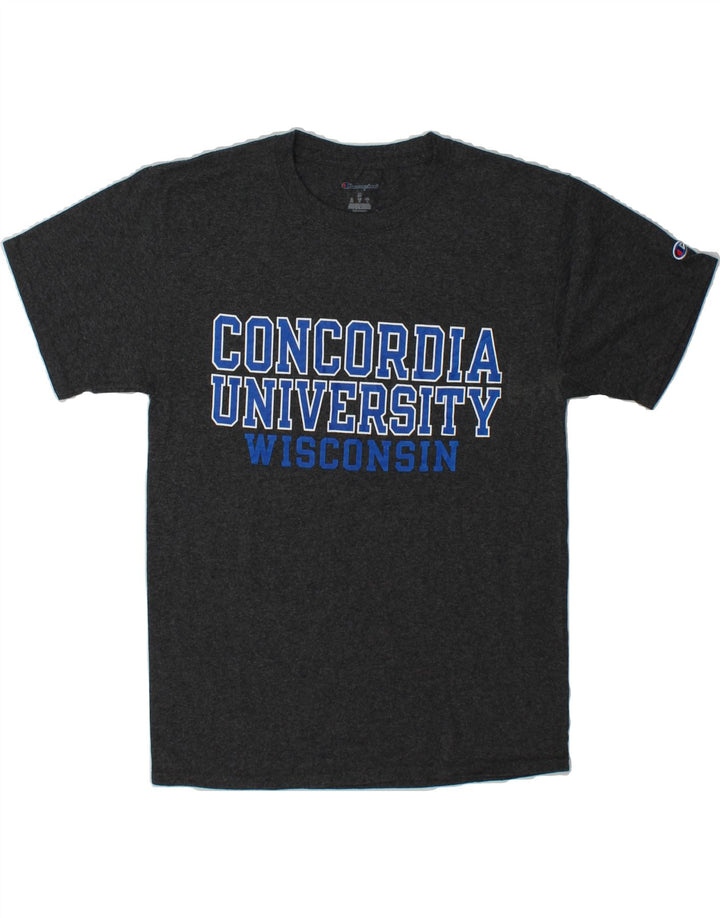 CHAMPION Mens Wisconsin Graphic T-Shirt Top Medium Grey Cotton Vintage Champion and Second-Hand Champion from Messina Hembry 
