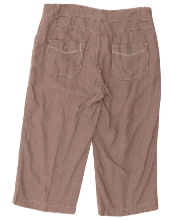 Marks & Spencer Γυναικείο Παντελόνι Capri UK 12 Large W33 L19 Καφέ Λινό