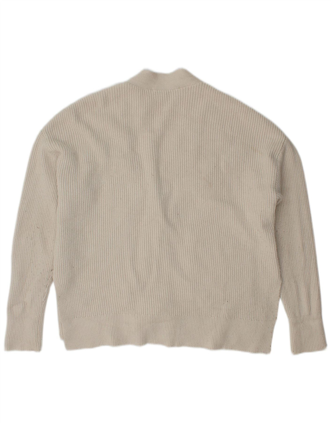 Zara Γυναικείο πουλόβερ ζακέτα oversized UK 10 Small White Viscose