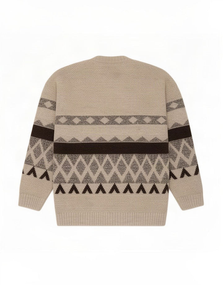 Ανδρικό πουλόβερ Conbipel Cardigan XL Beige Geometric