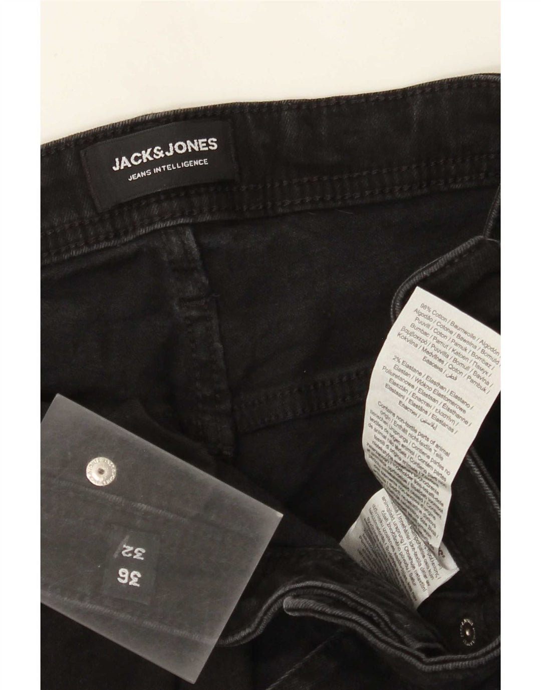 Jack & Jones Ανδρικό Slim Jeans W36 L32 Μαύρο βαμβακερό