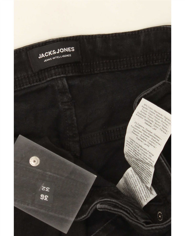 Jack & Jones Ανδρικό Slim Jeans W36 L32 Μαύρο βαμβακερό