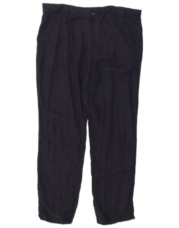 Marks & Spencer Γυναικείο κωνικό κανονικό παντελόνι Chino W40 L31 Navy Blue