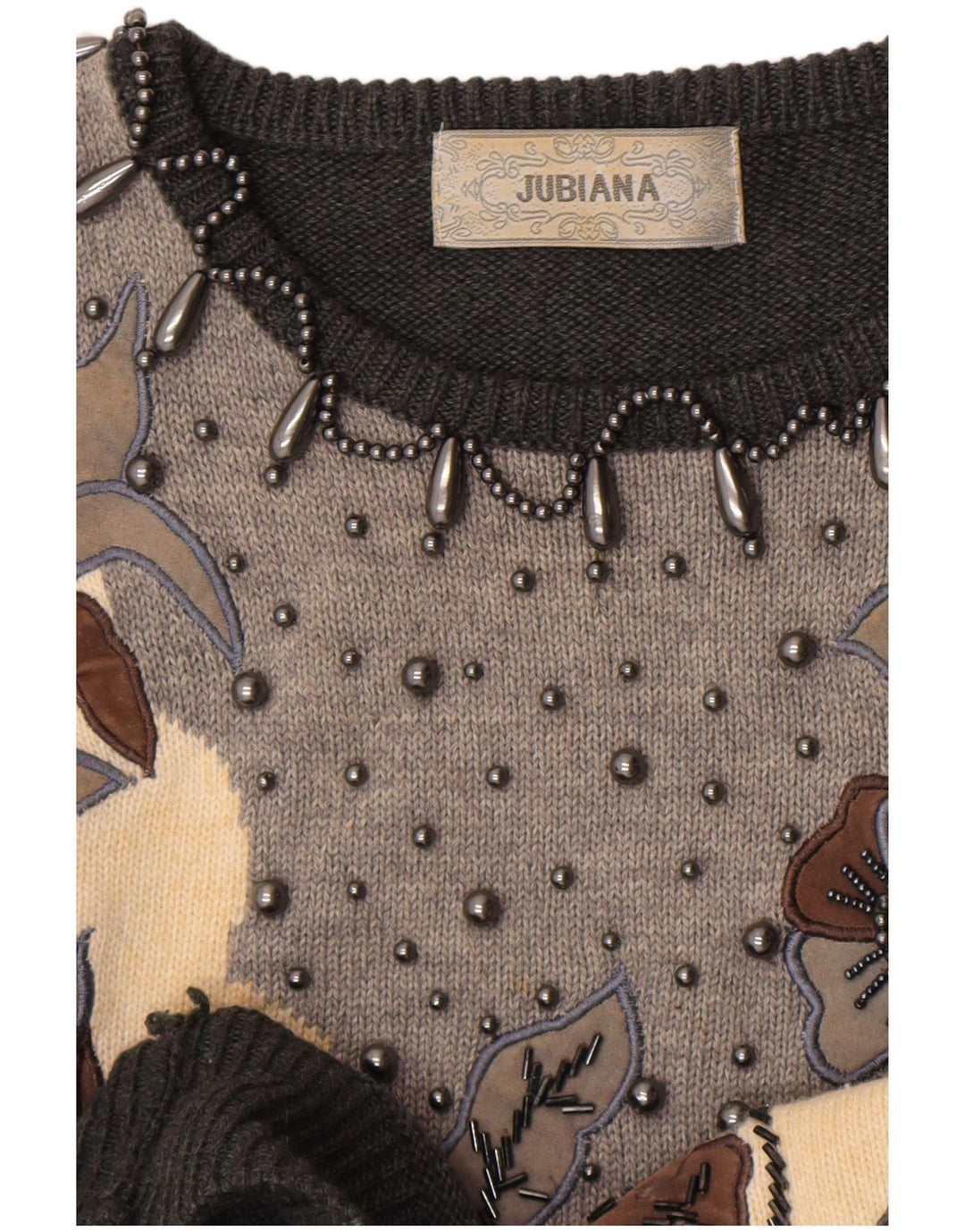 Γυναικείο πουλόβερ Jubiana Crew Neck Jumper UK 14 Medium Grey Floral