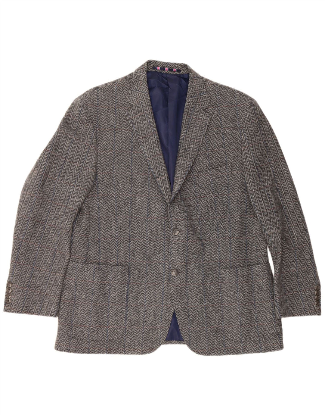 Marks & Spencer Ανδρικό μπουφάν σακάκι με 2 κουμπιά UK 46 XL Γκρι μαλλί ψαροκόκαλο