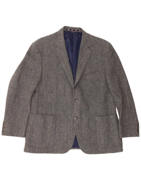 Marks & Spencer Ανδρικό μπουφάν σακάκι με 2 κουμπιά UK 46 XL Γκρι μαλλί ψαροκόκαλο