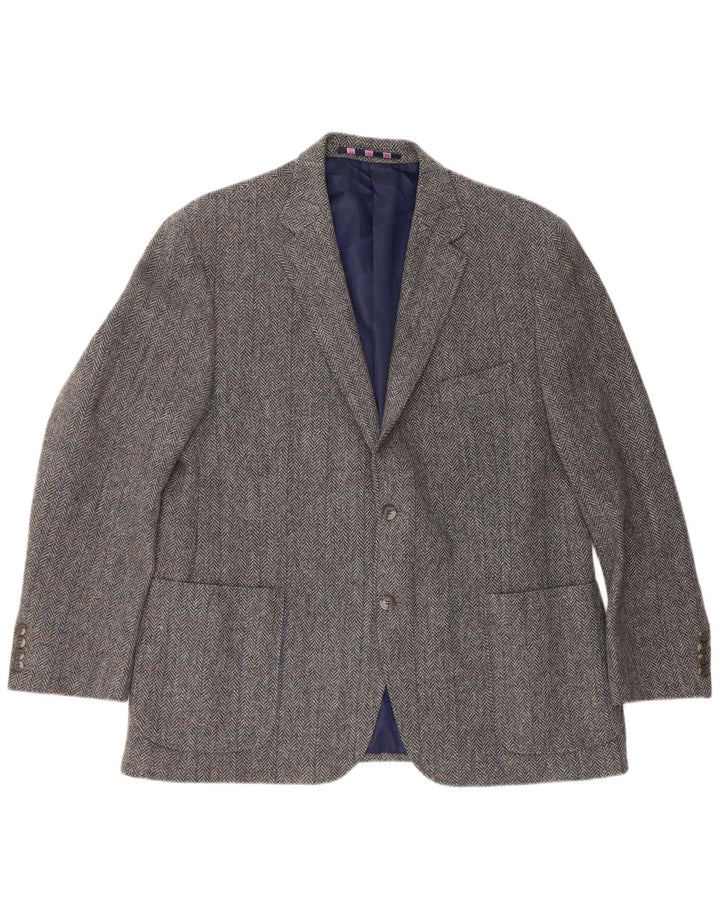 Marks & Spencer Ανδρικό μπουφάν σακάκι με 2 κουμπιά UK 46 XL Γκρι μαλλί ψαροκόκαλο