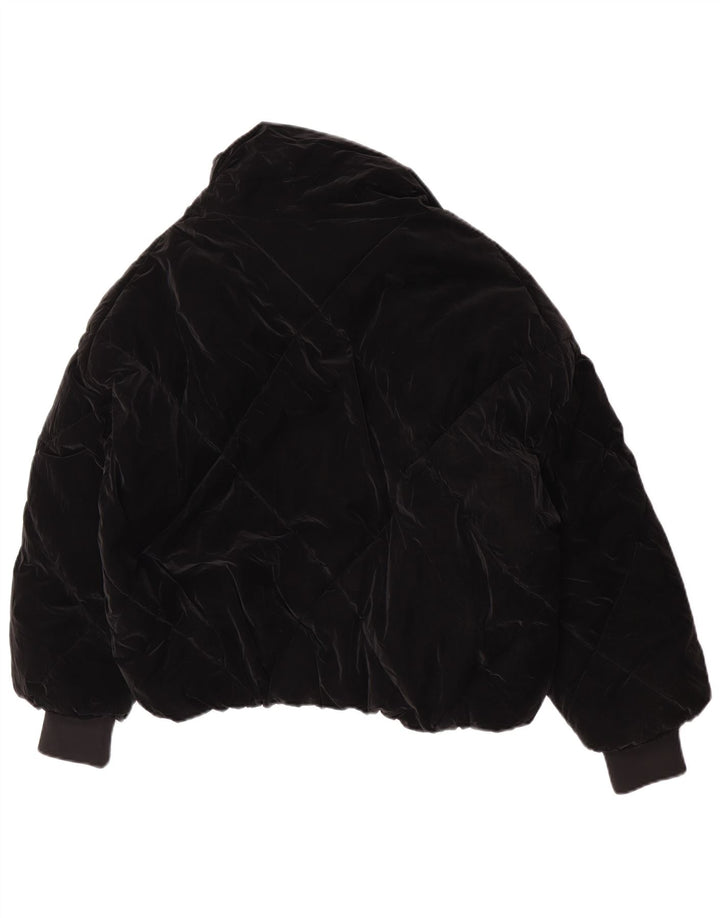 Zara Γυναικείο μπουφάν με επένδυση UK 10 Small Black Polyurethane